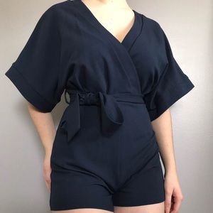 ASOS Navy Wrap Romper